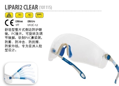 法國(guó)代爾塔LIPARI2舒適型安全眼鏡 透明防霧，專業(yè)眼部防護(hù)之選